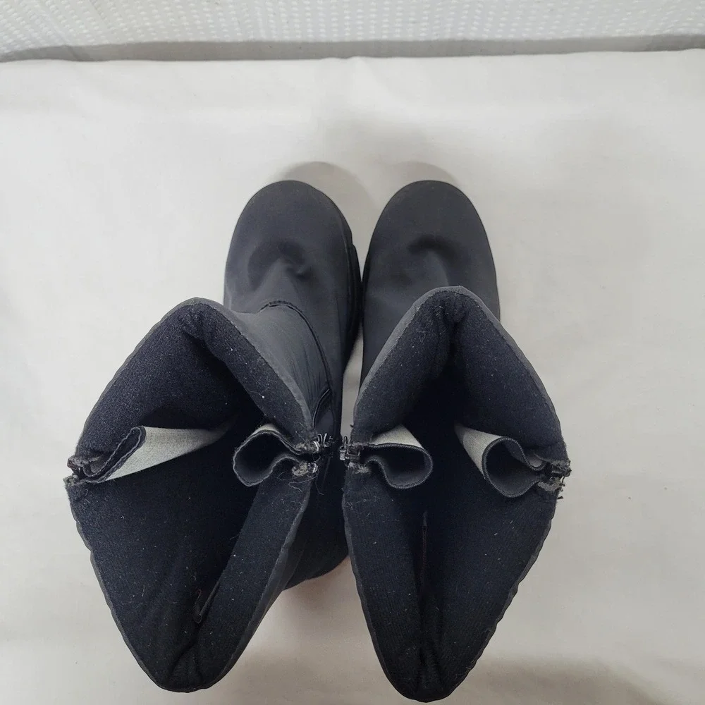 Totes Canterbury Black All Weather Boots Womens 7 Med Side Zip Winter Snow